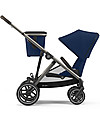 Cybex Gazelle S Stroller - Taupe/Navy Blue - From Single to Double! Double Pushchairs