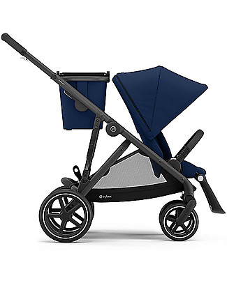 Cybex Gazelle Trio S - Black/Navy Blue + Atom M-i-size Car Seat Trio and Duo Strollers
