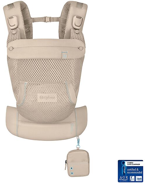 Cybex Laya Carrier - Almond Beige - Ergonomic and Breathable from Birth up to 3 Years Baby Carriers