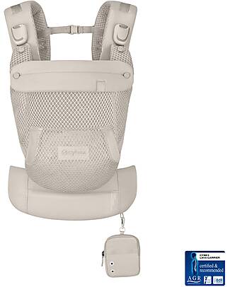 Cybex Laya Carrier - Dune Grey - Ergonomic and Breathable from Birth up to 3 Years Baby Carriers