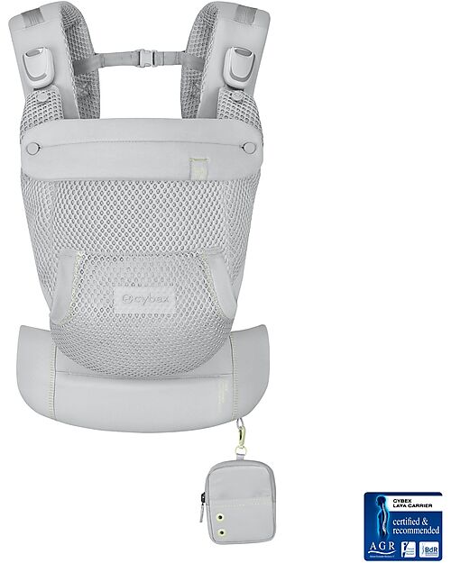 Cybex Laya Carrier - Fog Grey - Ergonomic and Breathable from Birth up to 3 Years Baby Carriers
