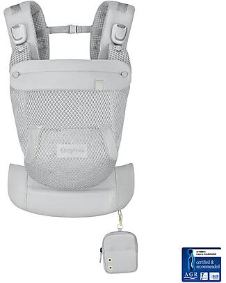 Cybex Laya Carrier - Fog Grey - Ergonomic and Breathable from Birth up to 3 Years Baby Carriers