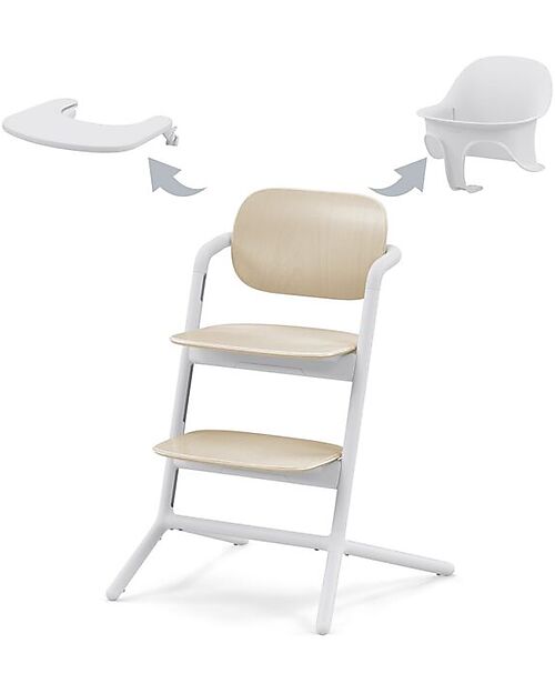 Cybex Lemo 3in1 Evolutive Highchair - Sand White/White High Chairs