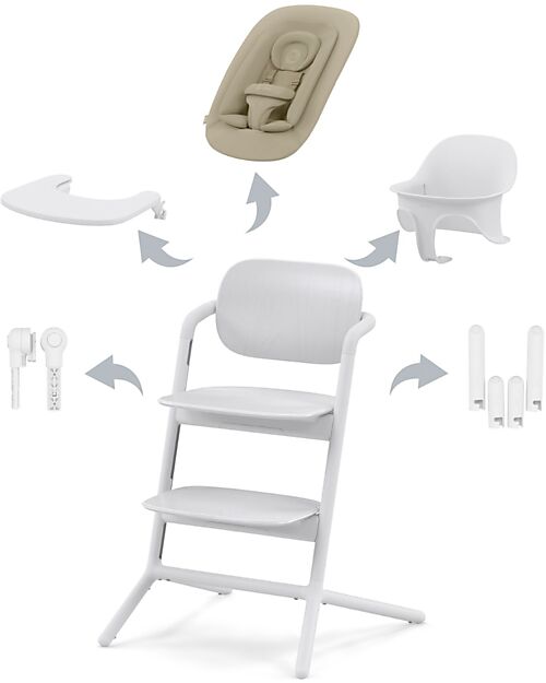 Cybex Lemo 4in1 Evolutive Highchair - All White / White High Chairs