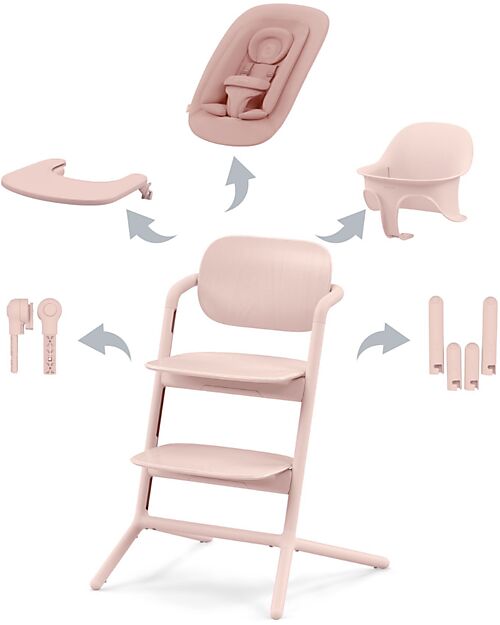 Cybex Lemo 4in1 Evolutive Highchair - Pearl Pink / Light Pink High Chairs
