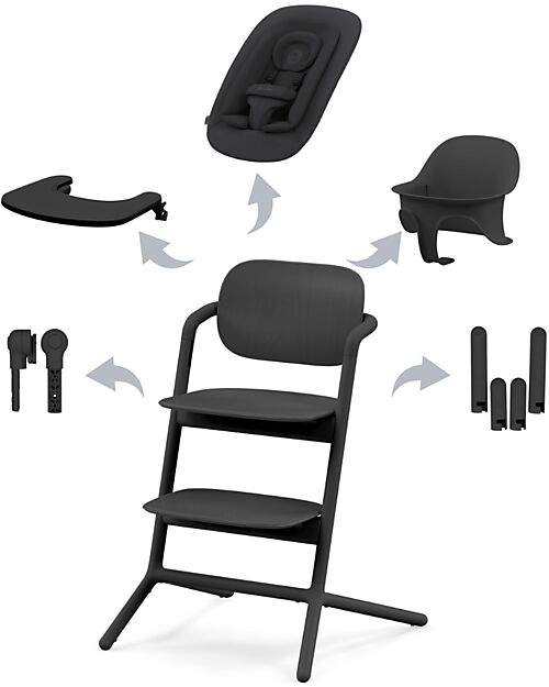 Cybex Lemo 4in1 Evolutive Highchair - Stunning Black / Black High Chairs