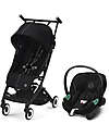 Cybex Libelle Stroller + Aton S2 i-Size Duo - Moon Black/Black Trio and Duo Strollers