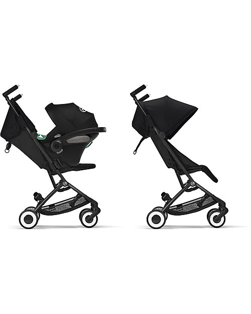Cybex Libelle Stroller + Aton S2 i-Size Duo - Moon Black/Black Trio and Duo Strollers