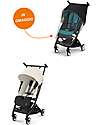 Cybex Libelle Stroller - Canvas White - Black Frame Detail - New Model + Free Rain Cover Lights Strollers