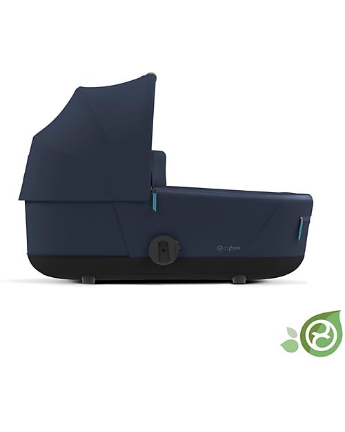 Cybex Lux Plus Mios Carry Cot -  Pearl Grey - Urban Style! - Concious Collection  Fabric Made from 21
Recycled Plastic Bottles Pram Systems
