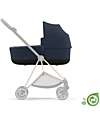Cybex Lux Plus Mios Carry Cot -  Pearl Grey - Urban Style! - Concious Collection  Fabric Made from 21
Recycled Plastic Bottles Pram Systems