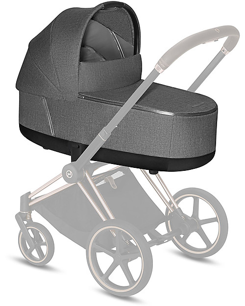 Cybex Lux Plus Priam Carry Cot - Manhattan Grey - Comfy and Spacious! Pram Systems