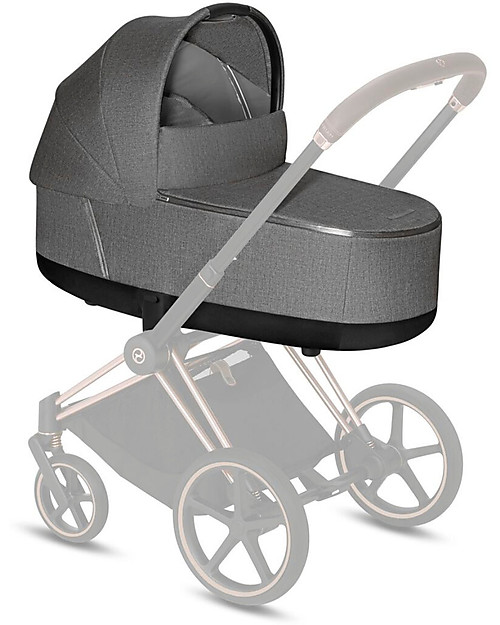 Cybex Lux Plus Priam4 Carry Cot - Manhattan Grey - Comfy and Spacious Pram Systems