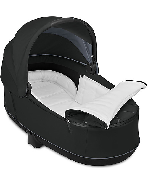 Cybex Lux Priam Carry Cot - Deep Black - Comfy and Spacious Pram Systems