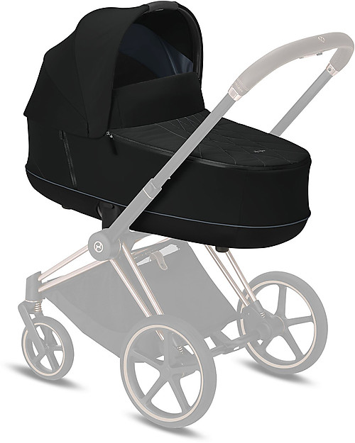 Cybex Lux Priam Carry Cot - Deep Black - Comfy and Spacious Pram Systems