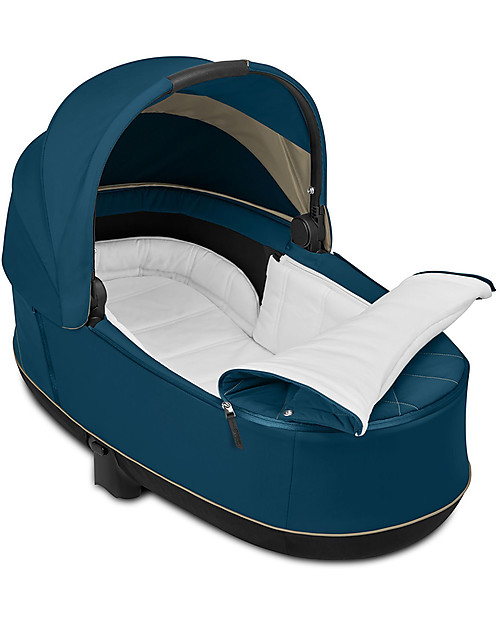 Cybex Lux Priam Carry Cot - Mountain Blue - Comfy and Spacious Pram Systems