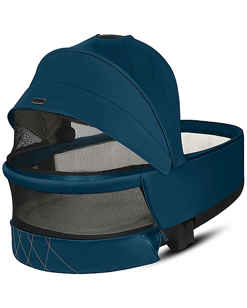 Cybex Lux Priam Carry Cot - Mountain Blue - Comfy and Spacious Pram Systems