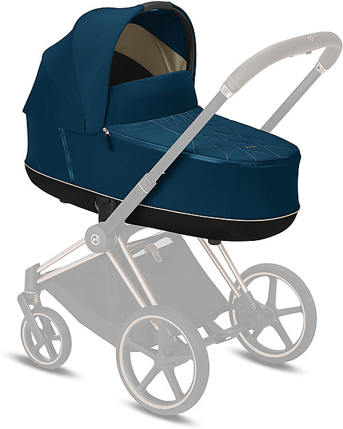 Cybex Lux Priam Carry Cot - Mountain Blue - Comfy and Spacious Pram Systems