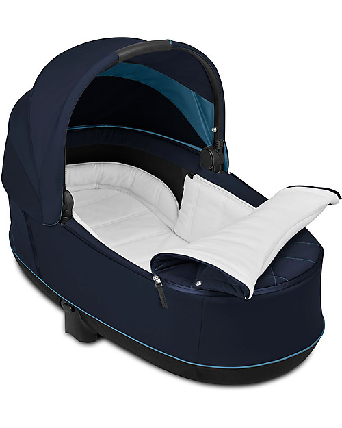 Cybex Lux Priam Carry Cot - Nautical Blue - Comfy and Spacious Pram Systems