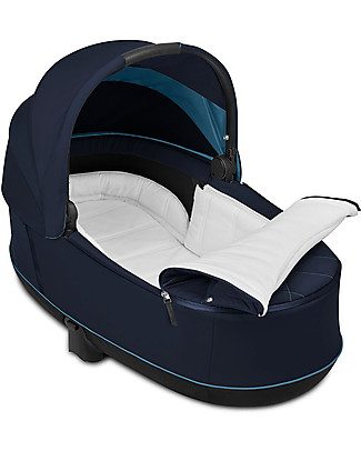 Cybex Lux Priam Carry Cot - Nautical Blue - Comfy and Spacious Pram Systems