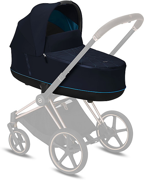 Cybex Lux Priam Carry Cot - Nautical Blue - Comfy and Spacious Pram Systems