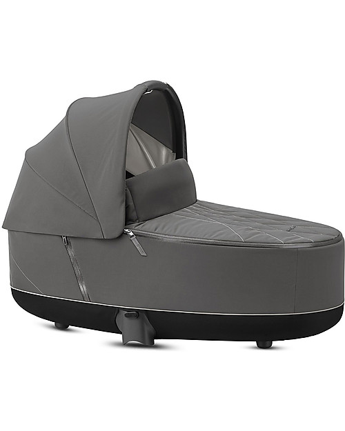 Cybex Lux Priam Carry Cot - Soho Grey - Comfy and Spacious Pram Systems