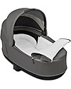 Cybex Lux Priam Carry Cot - Soho Grey - Comfy and Spacious Pram Systems