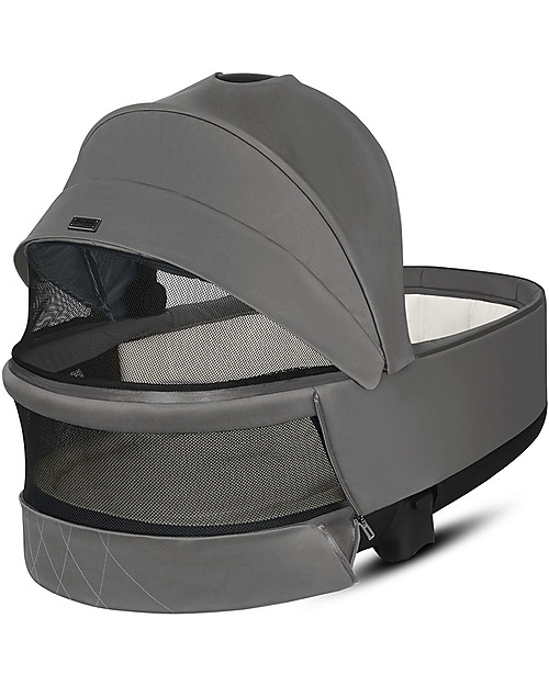 Cybex Lux Priam Carry Cot - Soho Grey - Comfy and Spacious Pram Systems