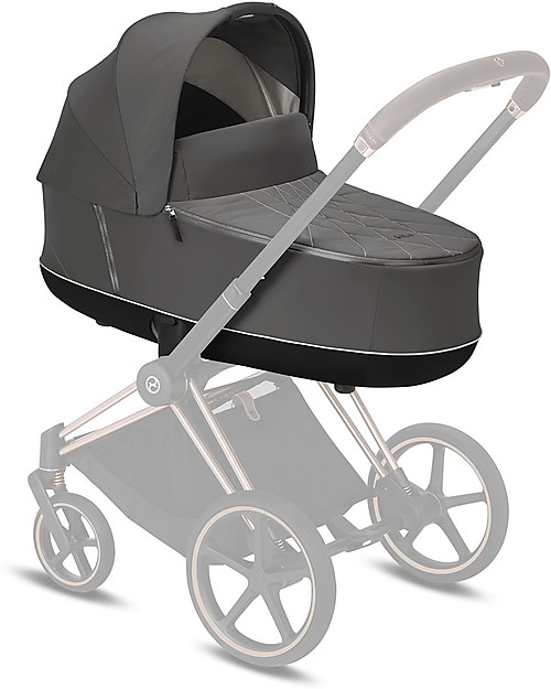 Cybex Lux Priam Carry Cot - Soho Grey - Comfy and Spacious Pram Systems