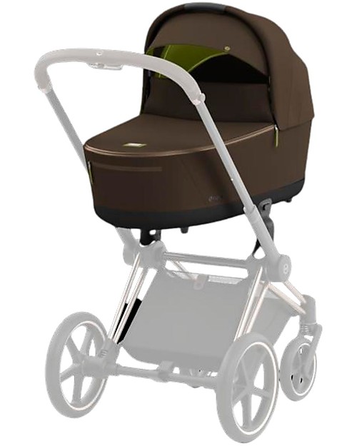Cybex Lux Priam4 Carry Cot - Khaki Green - Comfy and Spacious Pram Systems