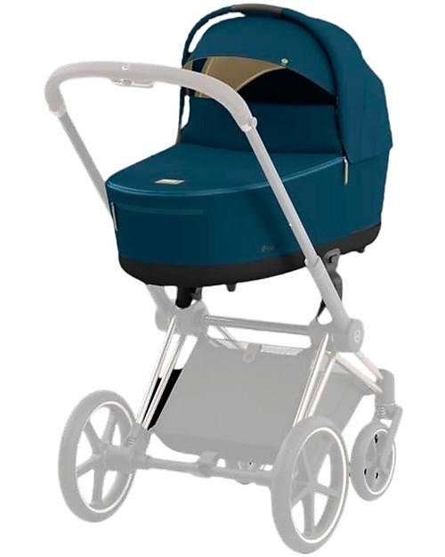 Cybex Lux Priam4 Carry Cot - Mountain Blue - Comfy and Spacious Pram Systems