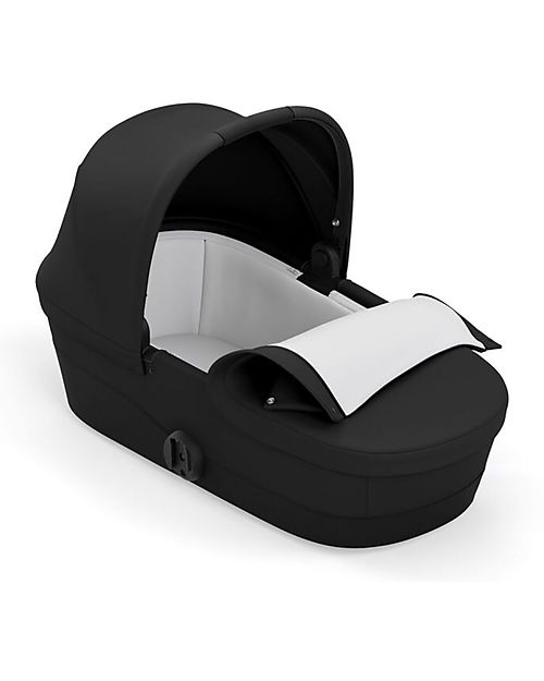 Cybex Melio 2 Carry Cot - Deep Black - Comfy and Roomy! Pram Systems