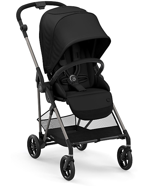 Cybex Melio 2 Stroller - Deep Black - Ultra-Light from Birth! Lights Strollers