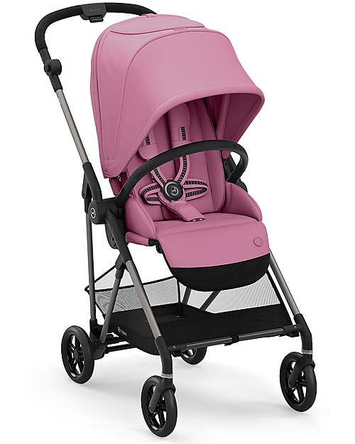 Cybex Melio 2 Stroller - Magnolia Pink - Ultra-Light from Birth! Lights Strollers