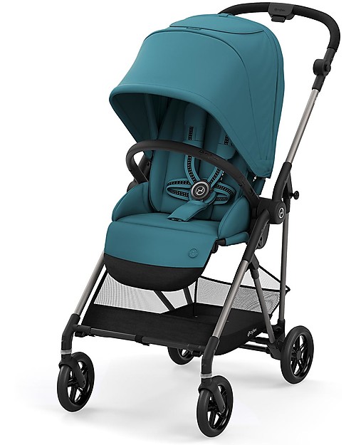 Cybex Melio 2 Stroller - River Blue - Ultra-Light from Birth! Lights Strollers