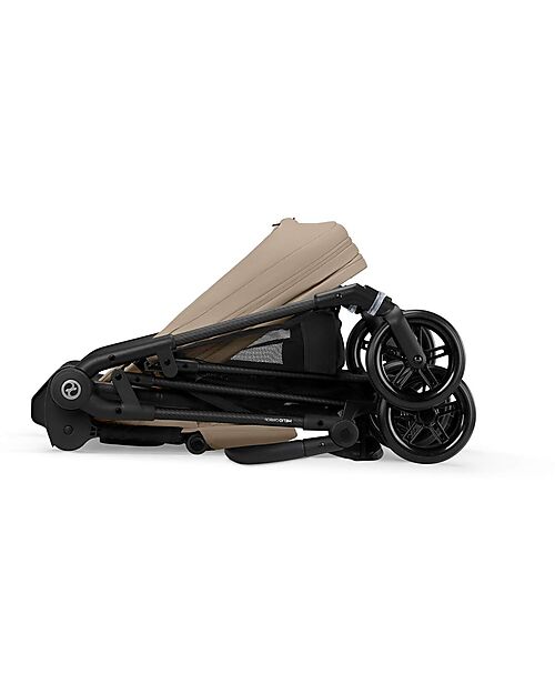 Cybex Melio Carbon Stroller - Almond Beige - Carbon Frame - from birth up to 15kg Lights Strollers