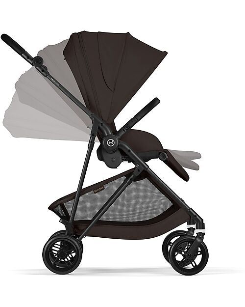 Cybex Melio Carbon Stroller - Chocolate Brown - Ultra-Lightweight with Carbon Frame Lights Strollers