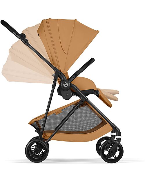 Cybex Melio Carbon Stroller - Cinnamon Yellow - Ultra-Lightweight with Carbon Frame Lights Strollers