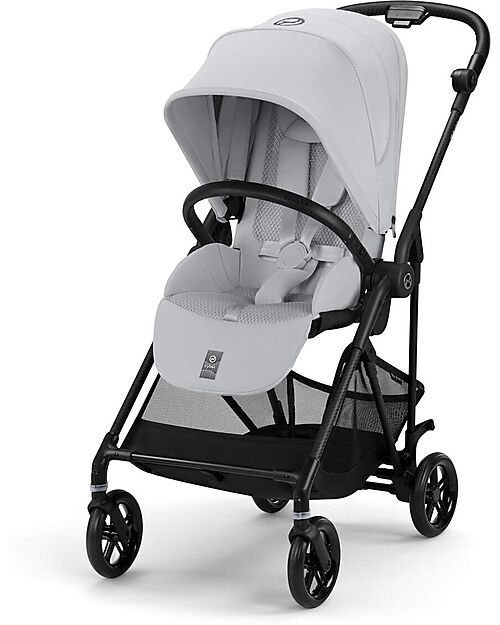 Cybex Melio Carbon Stroller - Fog Grey - Carbon Frame - from birth up to 15kg Lights Strollers