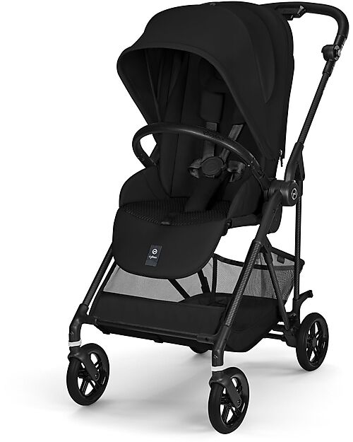 Cybex Melio Carbon Stroller - Magic Black - Ultra-Lightweight with Carbon Frame Lights Strollers