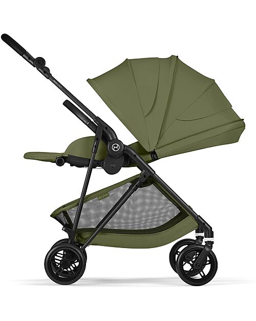 Cybex Melio Carbon Stroller - Moss Green - Ultra-Lightweight with Carbon Frame Lights Strollers