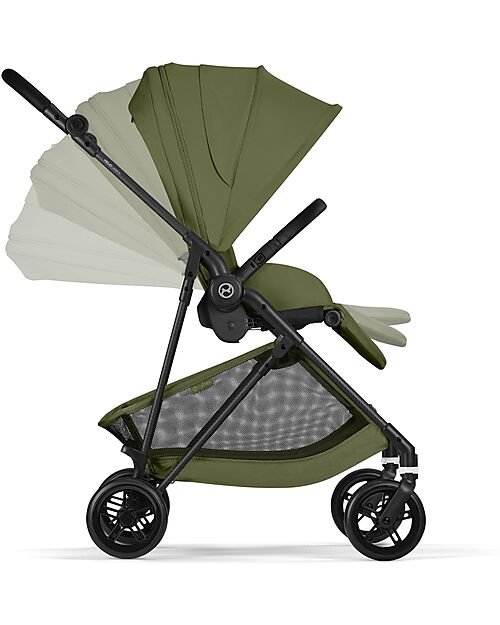 Cybex Melio Carbon Stroller - Moss Green - Ultra-Lightweight with Carbon Frame Lights Strollers