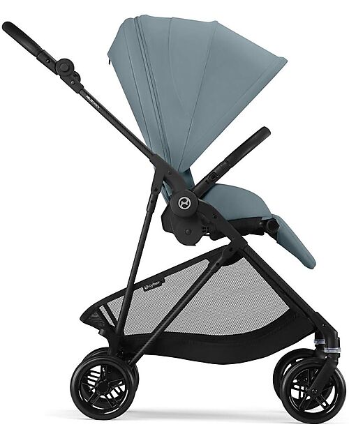 Cybex Melio Carbon Stroller - Stormy Blue - Carbon Frame - from birth up to 15kg Lights Strollers