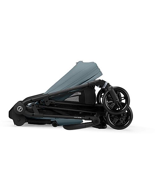 Cybex Melio Carbon Stroller - Stormy Blue - Carbon Frame - from birth up to 15kg Lights Strollers