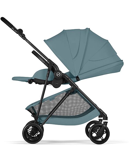 Cybex Melio Carbon Stroller - Stormy Blue - Ultra-Lightweight with Carbon Frame Lights Strollers