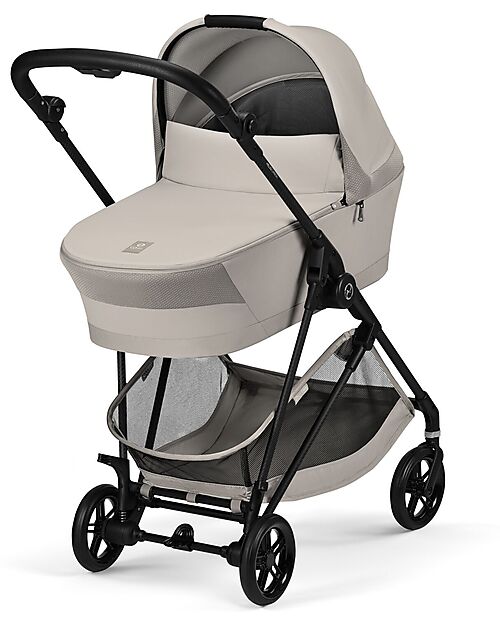 Cybex Melio Carrycot - Dune Grey - Comfortable and Easy to Carry Pram Systems
