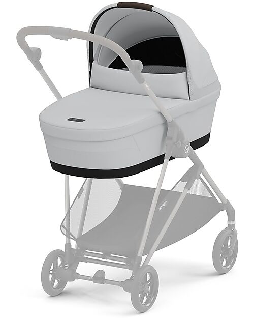 Cybex Melio Carrycot - Fog Grey - Comfortable and Easy to Carry Pram Systems