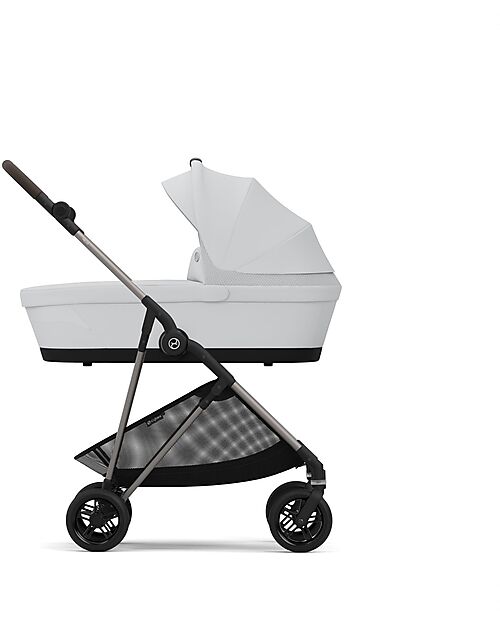 Cybex Melio Carrycot - Fog Grey - Comfortable and Easy to Carry Pram Systems