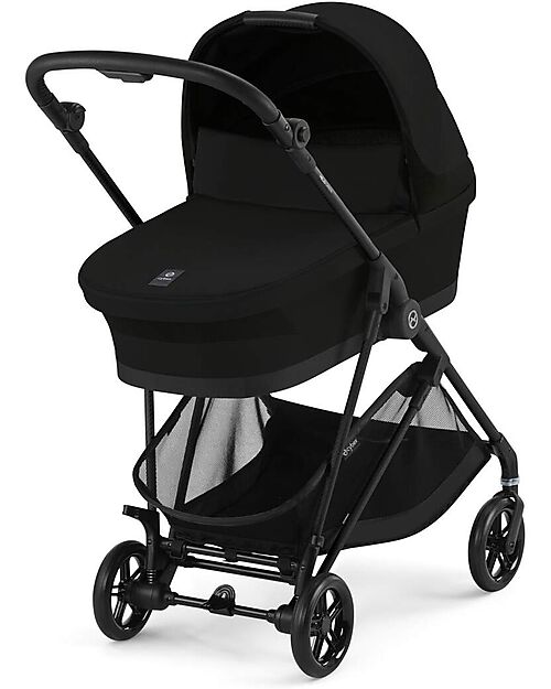 Cybex Melio Carrycot - Magic Black - Comfortable and Easy to Carry Pram Systems