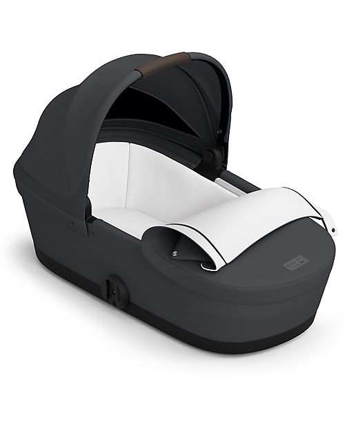 Cybex Melio Carrycot - Monument Grey - Comfortable and Easy to Carry Pram Systems